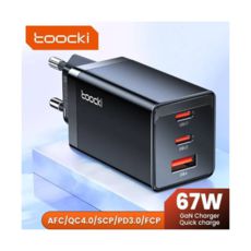   TypeC 220 GAN Toocki (2*Type-C + 1*USB) 67W, PD3.0 QC4.0  