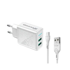   USB 220 Grand-X 5V 3,1A (CH-60WT) 2USB, White  +  Type C