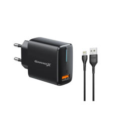   USB 220 Grand-X QuickCharge Q3.0 (CH-550BL) + USB-Lightning